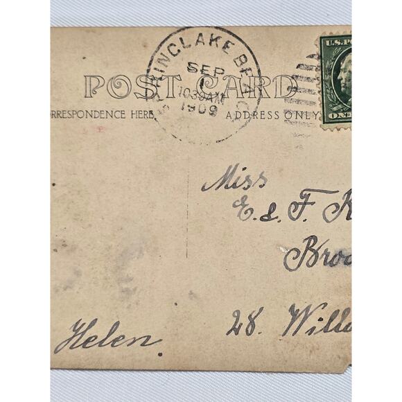 1902 Postmark Picture Postcard w 2 Benjamin Franklin 1 Cent Stamp Early Century - Picture 4 of 12